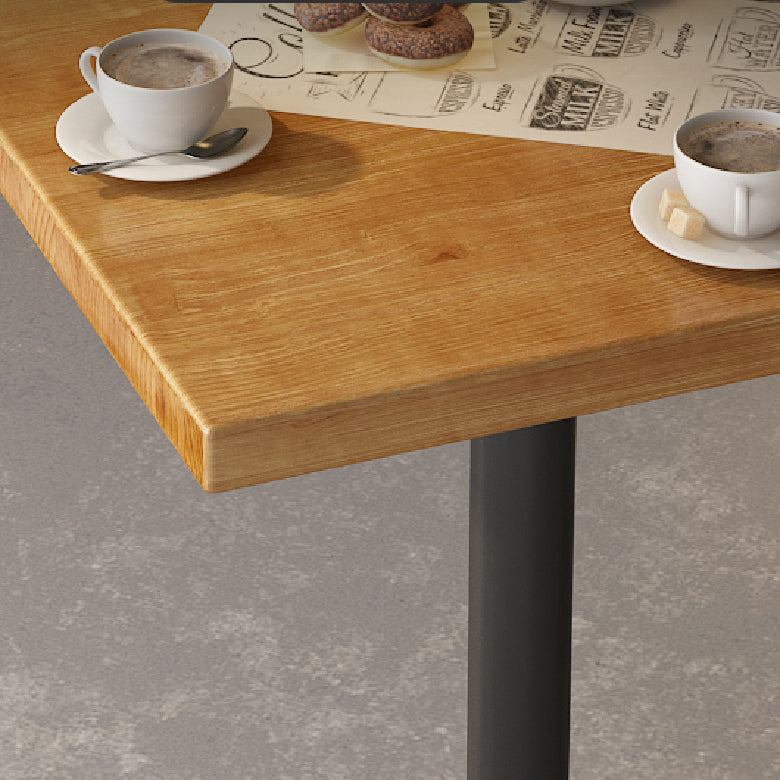 Indoor Industrial Bar Dining Table Square Metal and Wood Bar Table