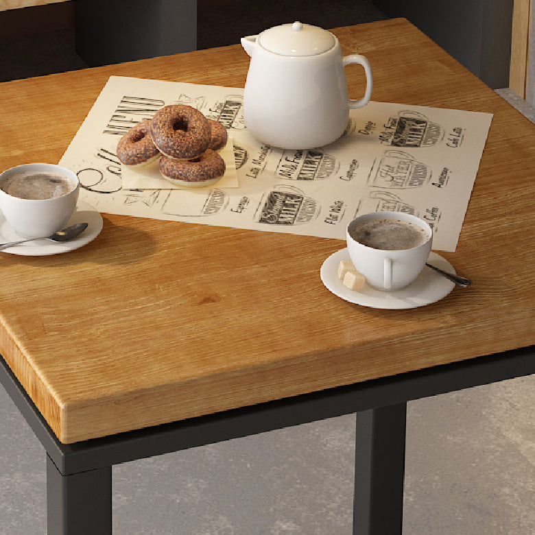 Industrial Indoor Bar Dining Table Square Metal and Wood Bar Table