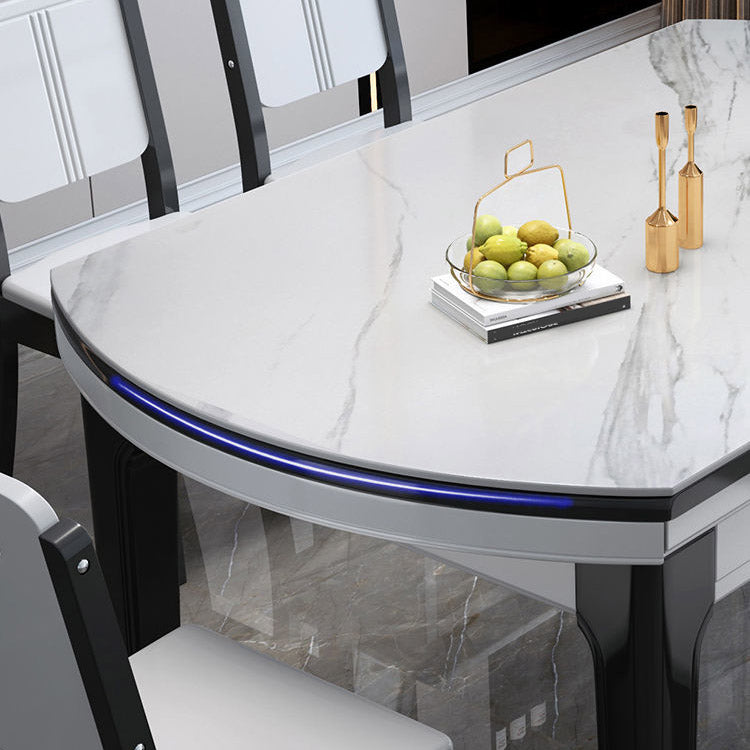 Kitchen Dinner Table Dining Room Stone Drop-Leaf Dining Table