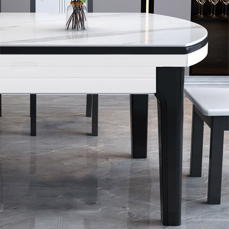 Kitchen Dinner Table Dining Room Stone Drop-Leaf Dining Table