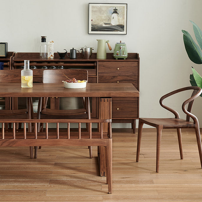 Dining Room Rectangle Dinner Table Traditional Solid Wood Dining Table