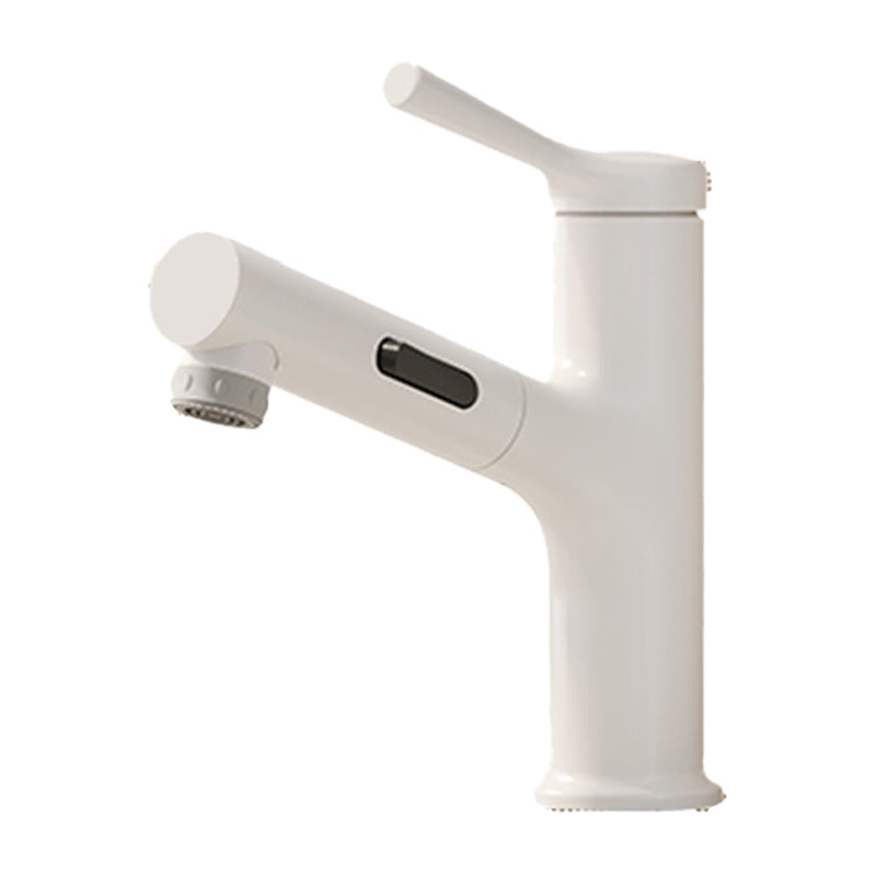 Vessel Sink Bathroom Faucet Lever Handle Low Arc with Pull down Sprayer