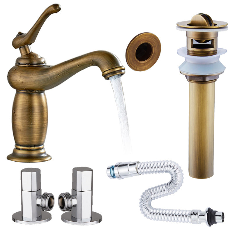 Vintage Classic Vessel Faucet Lever Handle Low Arc Vessel Sink Bathroom Faucet