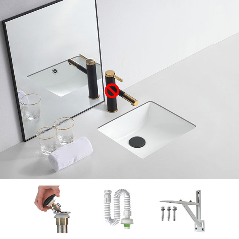 Traditional Undermount Bathroom Sink Round Porcelain Shut-Off Valve Included Basin Sink