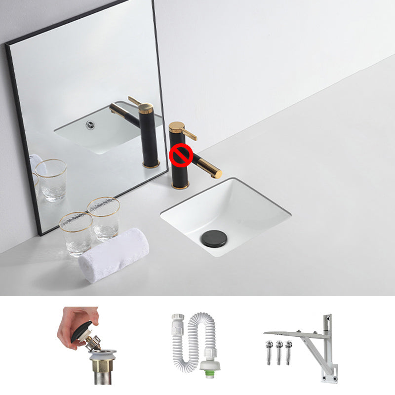 Traditional Undermount Bathroom Sink Round Porcelain Shut-Off Valve Included Basin Sink