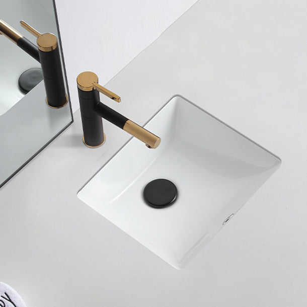 Traditional Undermount Bathroom Sink Round Porcelain Shut-Off Valve Included Basin Sink
