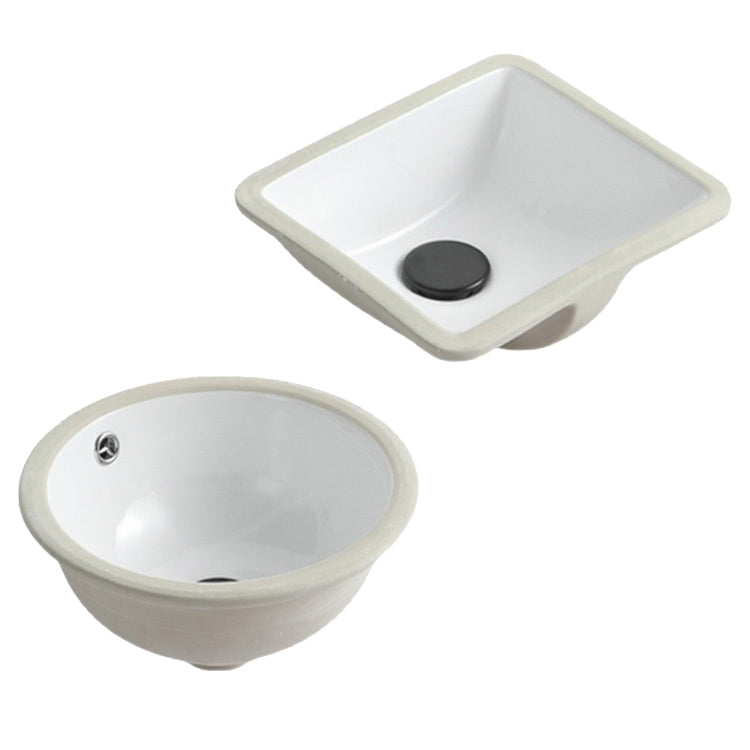 Traditional Undermount Bathroom Sink Round Porcelain Shut-Off Valve Included Basin Sink