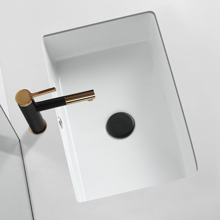 Traditional Undermount Bathroom Sink Round Porcelain Shut-Off Valve Included Basin Sink