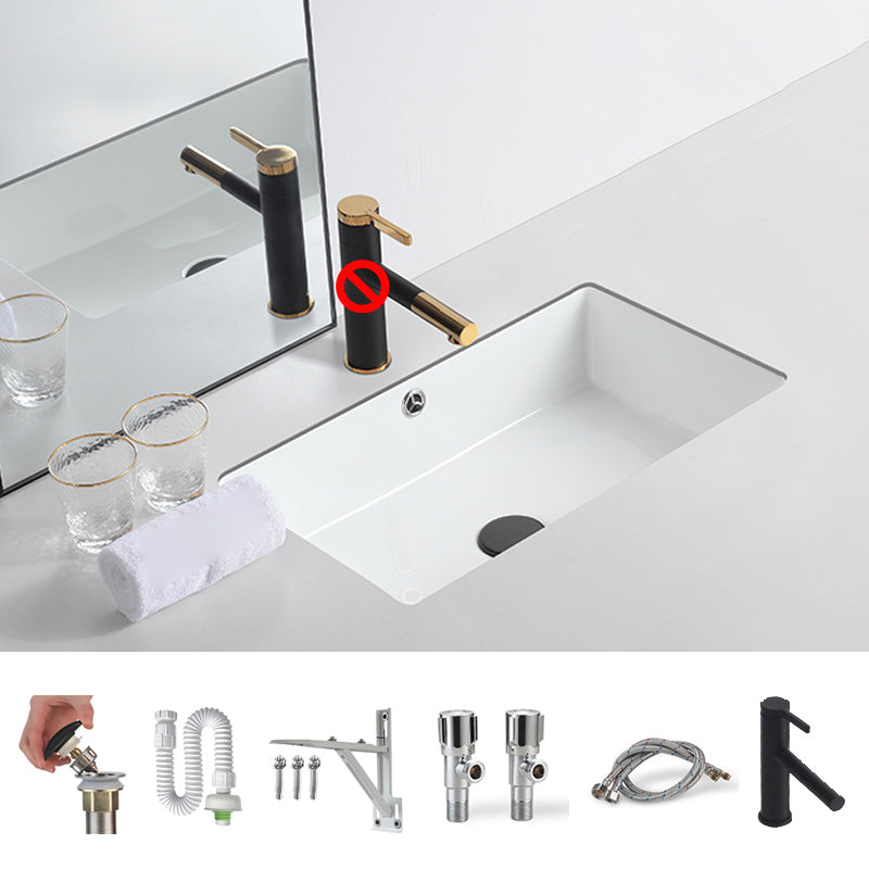Traditional Undermount Bathroom Sink Round Porcelain Shut-Off Valve Included Basin Sink