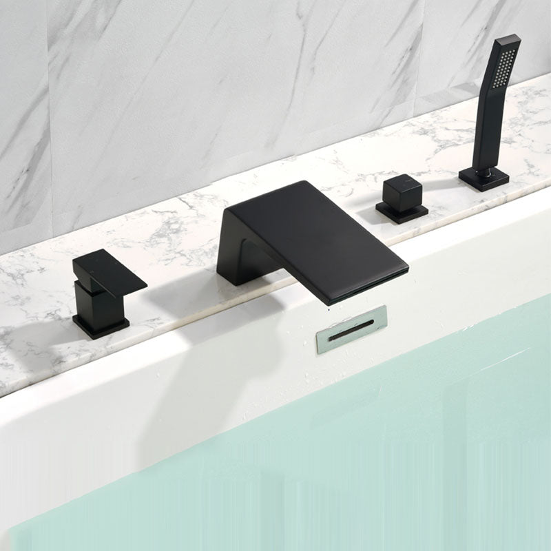 Brass Roman Bathtub Faucet Waterfall Spout Tub Faucet with Hand Shower