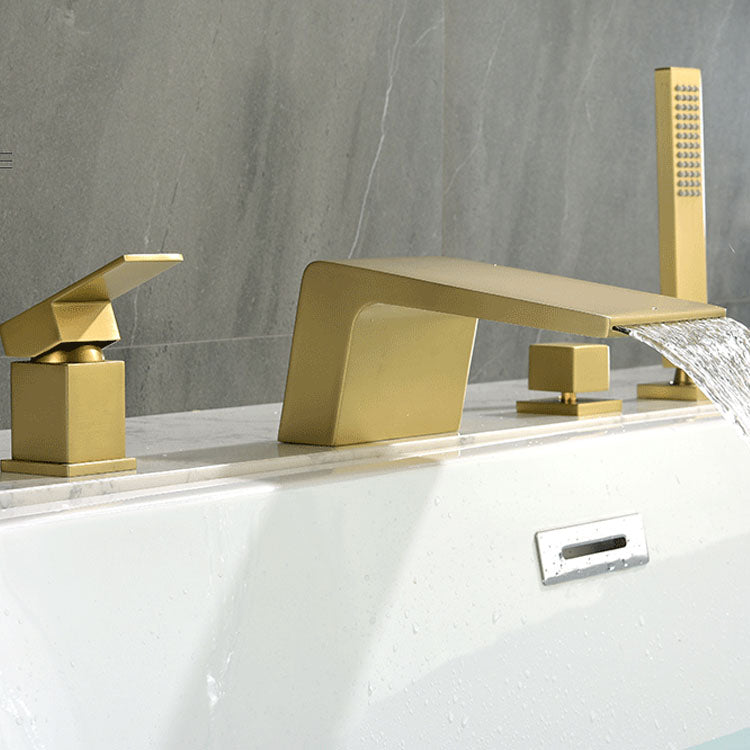 Brass Roman Bathtub Faucet Waterfall Spout Tub Faucet with Hand Shower