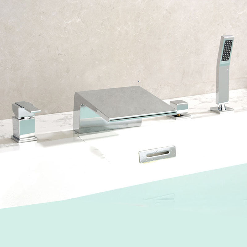 Brass Roman Bathtub Faucet Waterfall Spout Tub Faucet with Hand Shower