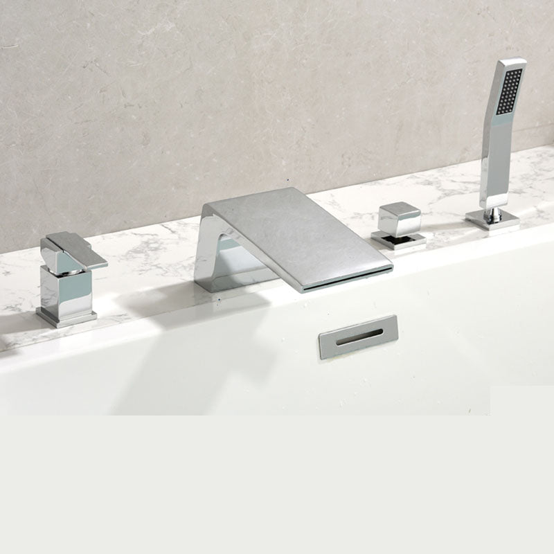 Brass Roman Bathtub Faucet Waterfall Spout Tub Faucet with Hand Shower