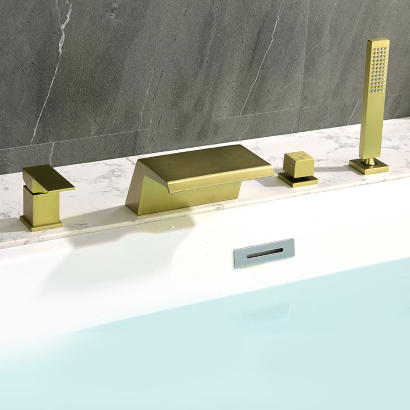 Brass Roman Bathtub Faucet Waterfall Spout Tub Faucet with Hand Shower