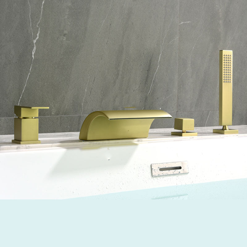 Brass Roman Bathtub Faucet Waterfall Spout Tub Faucet with Hand Shower