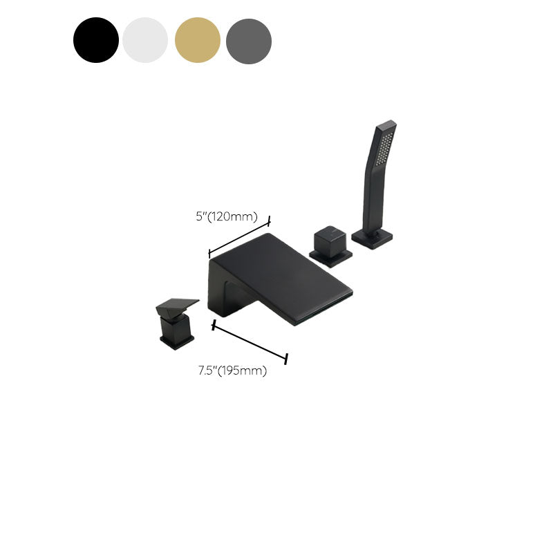 Brass Roman Bathtub Faucet Waterfall Spout Tub Faucet with Hand Shower