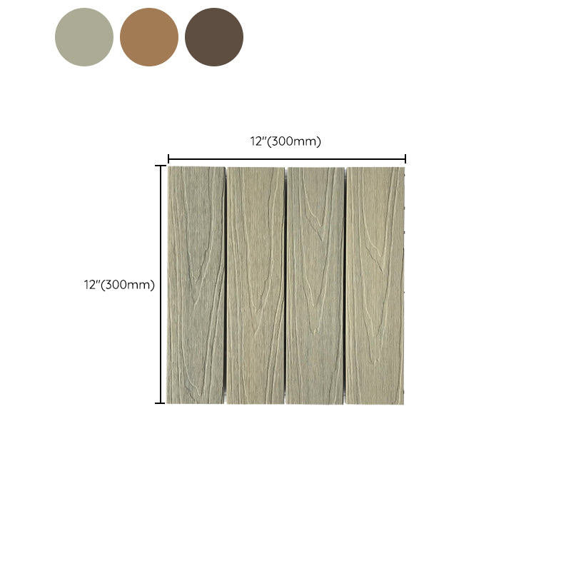 Engineered Square Flooring Tiles Water Resistant Interlocking for Patio Garden