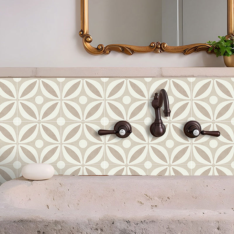 Square Stain Resistant Peel & Stick Tile with Pattern Single Tile for Backsplash Wall