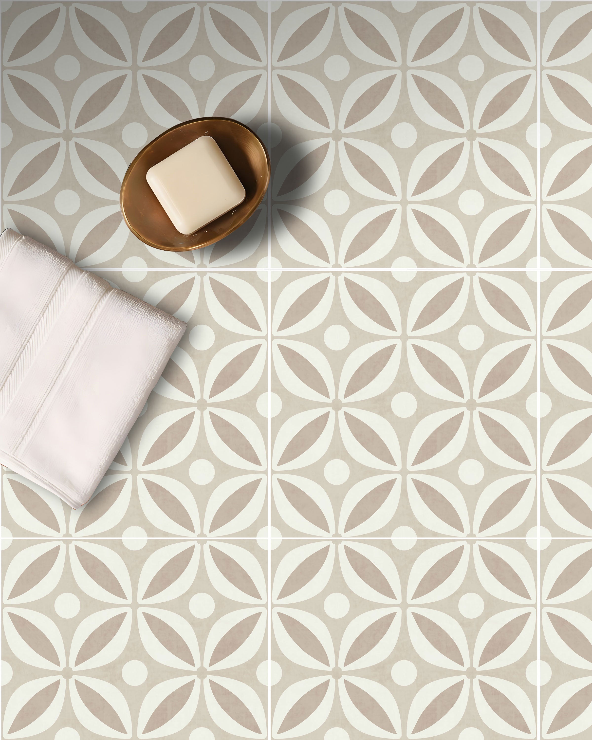 Square Stain Resistant Peel & Stick Tile with Pattern Single Tile for Backsplash Wall