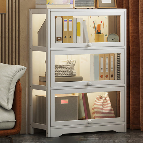 White Bamboo Standard Kids Bookcase Scandinavian Freestanding Bookcase