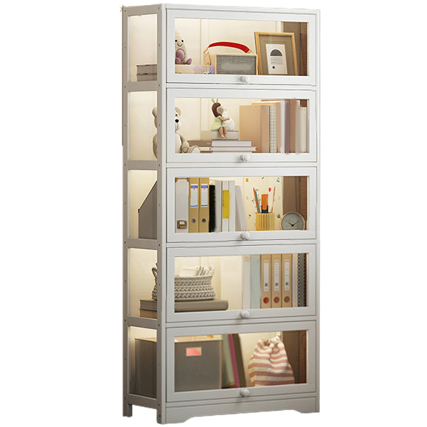 White Bamboo Standard Kids Bookcase Scandinavian Freestanding Bookcase