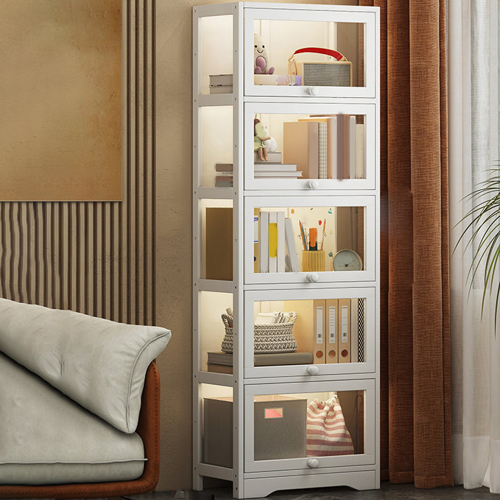 White Bamboo Standard Kids Bookcase Scandinavian Freestanding Bookcase