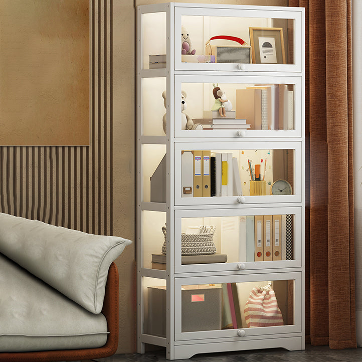 White Bamboo Standard Kids Bookcase Scandinavian Freestanding Bookcase