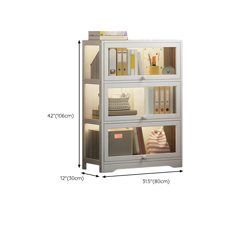 White Bamboo Standard Kids Bookcase Scandinavian Freestanding Bookcase