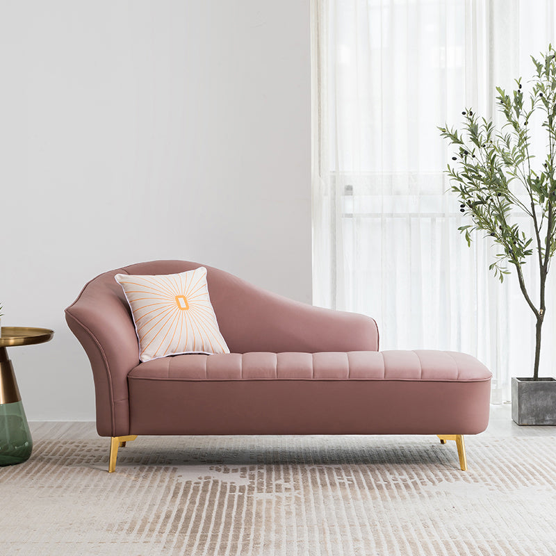 Contemporary Flared Arms Accent Chair One Armed Faux Leather Chaise