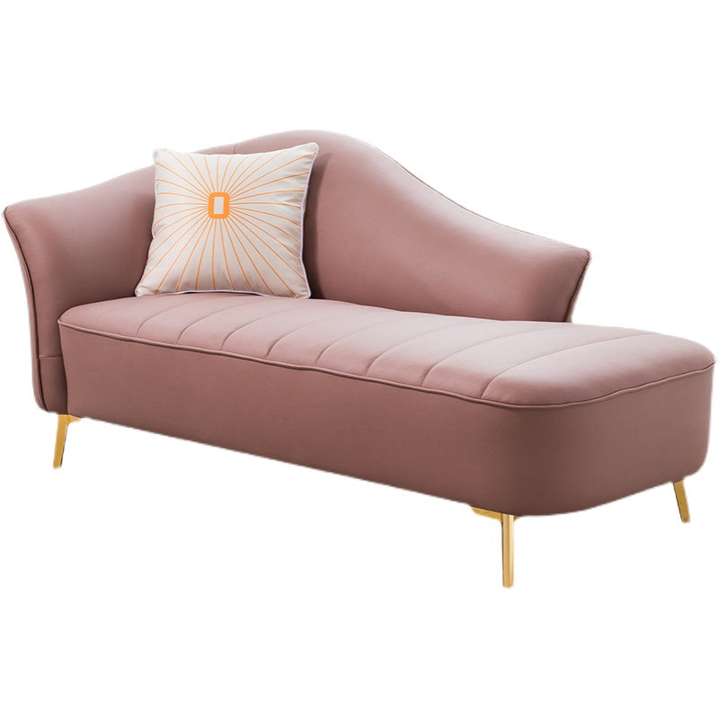 Contemporary Flared Arms Accent Chair One Armed Faux Leather Chaise