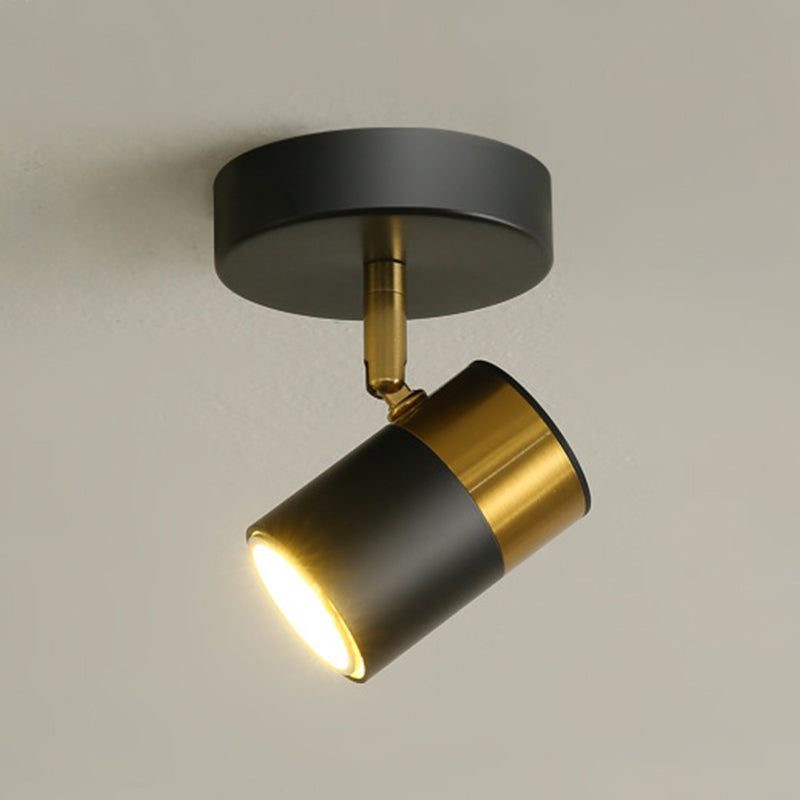 Contemporary Ceiling Light Fixture Metal Semi Flush Mount in Black for Corridor