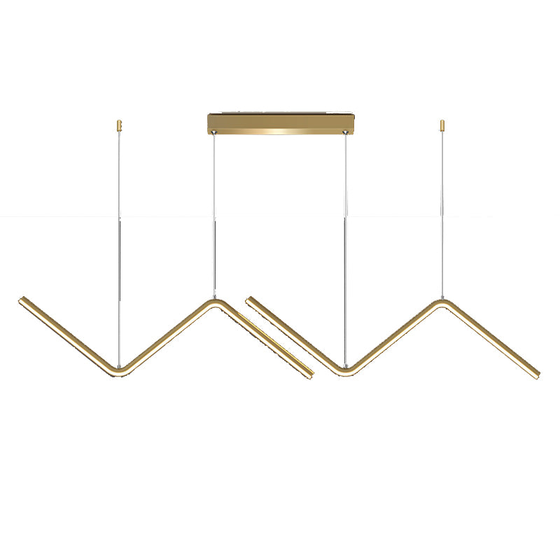 Modernism 2-Light Black/Golden Ceiling Light Metal Kitchen Island Lighting