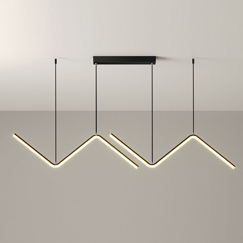 Modernism 2-Light Black/Golden Ceiling Light Metal Kitchen Island Lighting