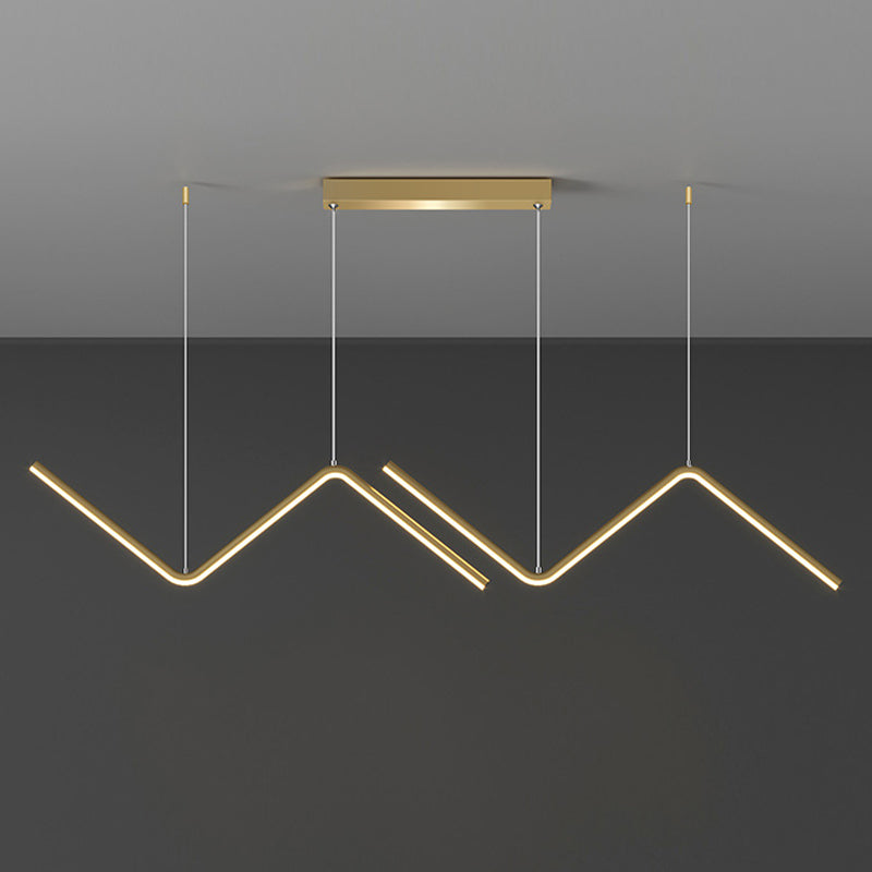 Modernism 2-Light Black/Golden Ceiling Light Metal Kitchen Island Lighting