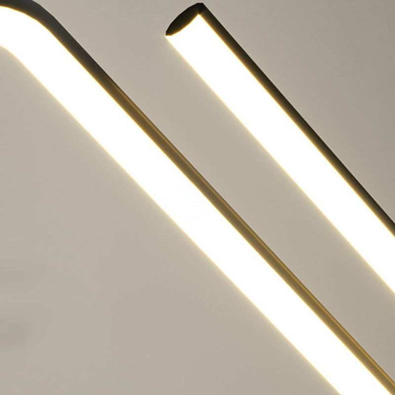 Modernism 2-Light Black/Golden Ceiling Light Metal Kitchen Island Lighting