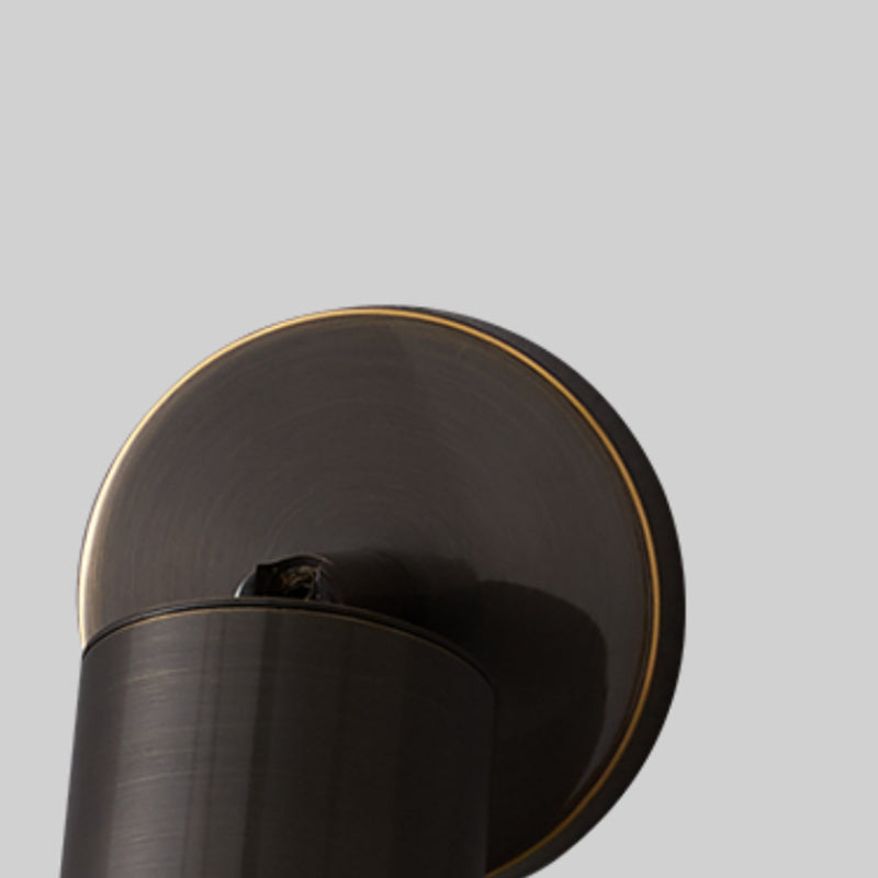 Cylinder Wall Sconce Solid Brass Wall Lighting Fixture in Black Finish