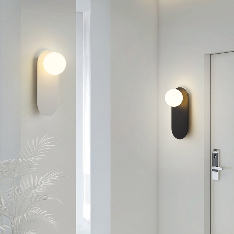 1-Light Modernism Wall Mounted Sconce Glass Wall Light for Foyer