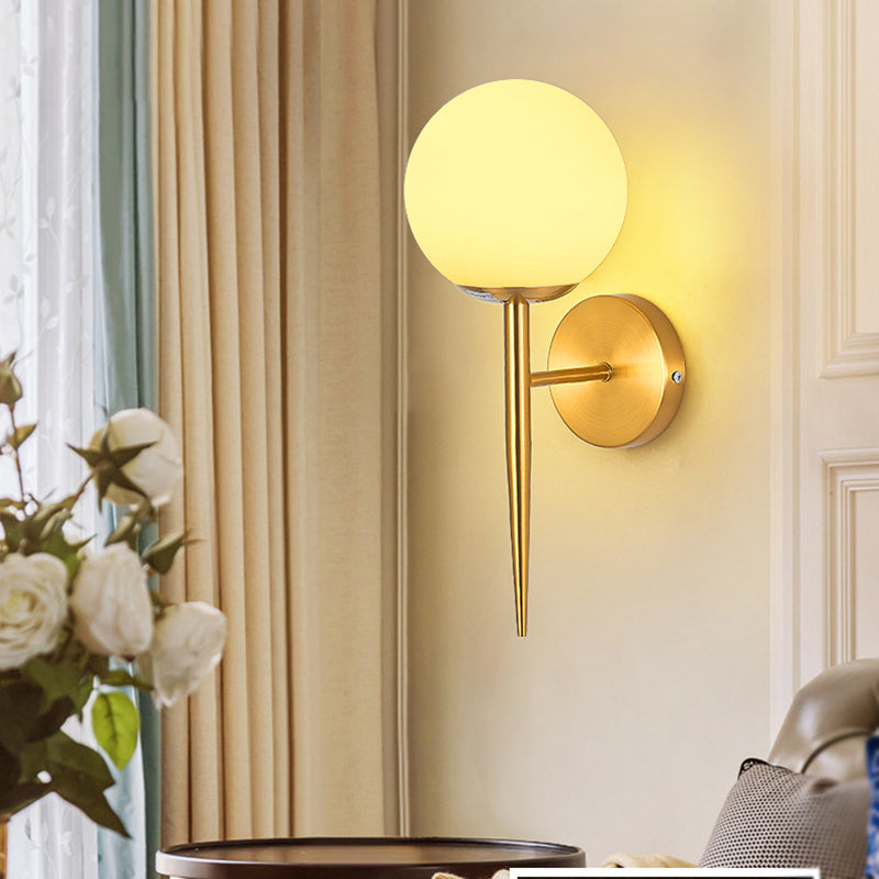 Modern Simple Vanity Light Ball Shape Vanity Lamp with Glass Shade for Bedroom