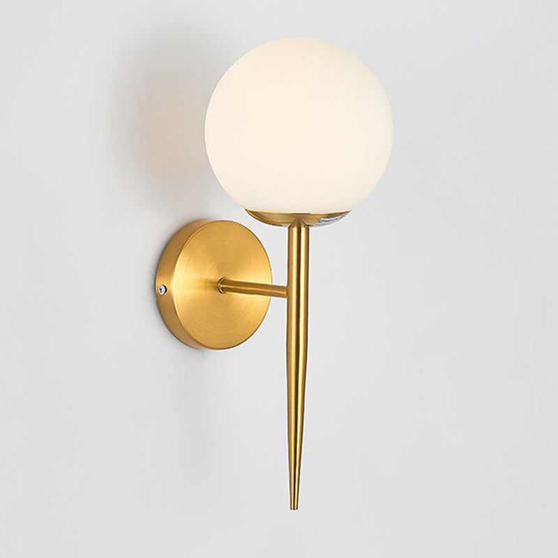 Modern Simple Vanity Light Ball Shape Vanity Lamp with Glass Shade for Bedroom