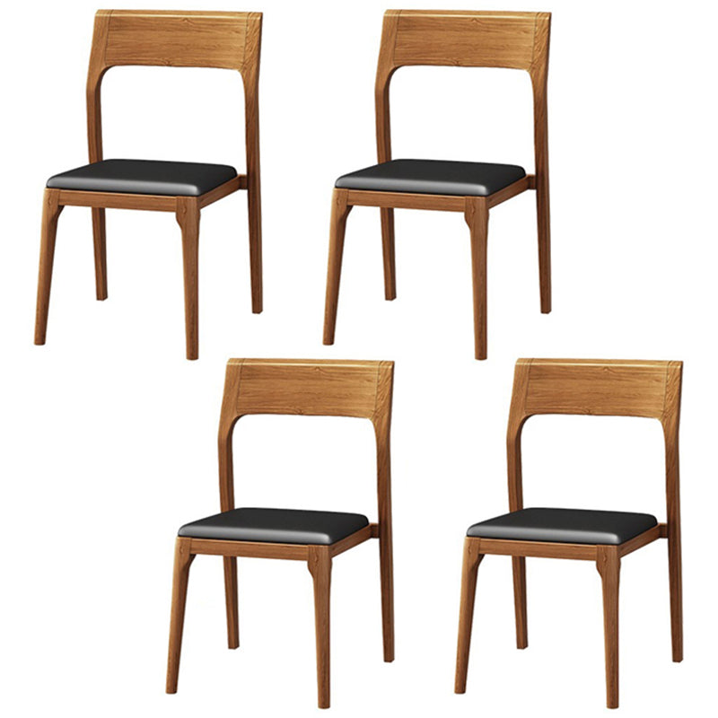 Brown Solid Wood Contemporary Dining Table Set 1/4/5/7 Pcs Dinette Set for Home