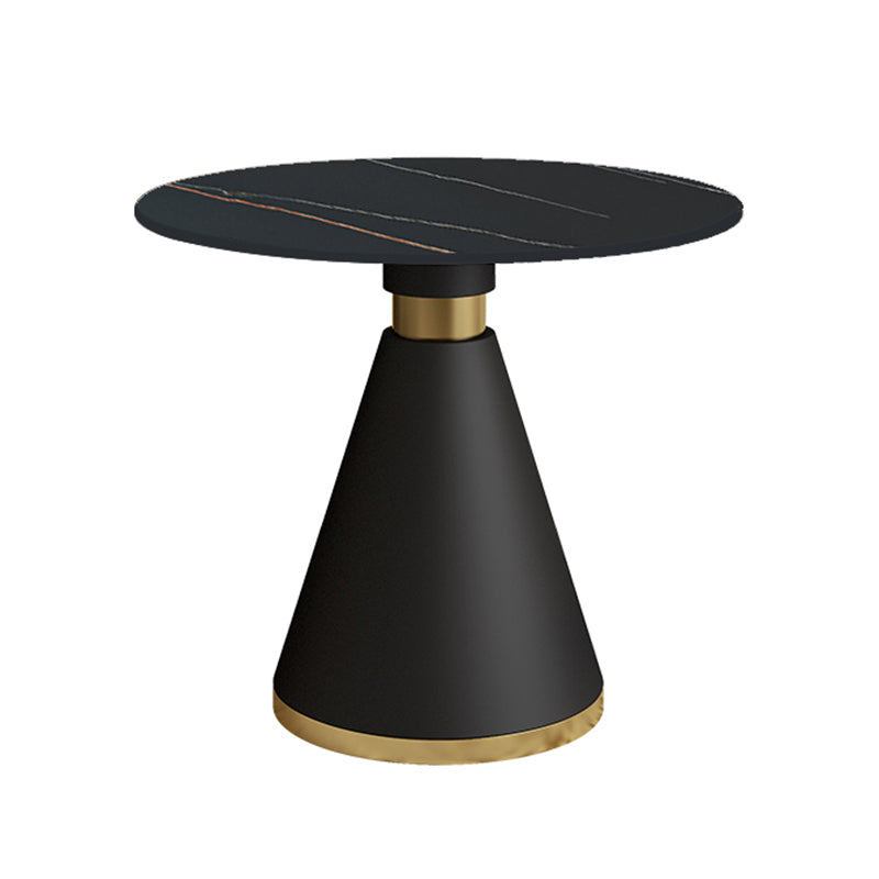 Modern Fixed Dinette Set 1/2/5 Pcs Round Stone Dinette Table with Dining Chair