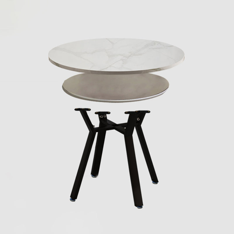 Fixed Modern Dinette Set 1/2/5 Pcs Round Stone Dining Table with Chairs