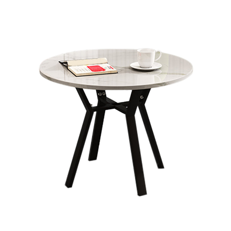 Fixed Modern Dinette Set 1/2/5 Pcs Round Stone Dining Table with Chairs