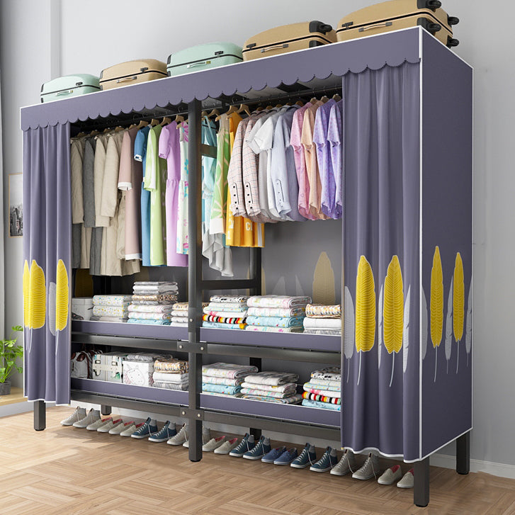 Foldable Freestanding Wardrobe Metal Frame Multifunctional Wardrobe