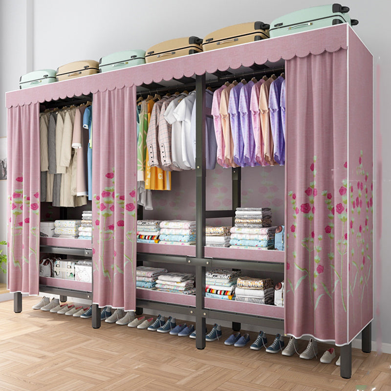 Foldable Freestanding Wardrobe Metal Frame Multifunctional Wardrobe