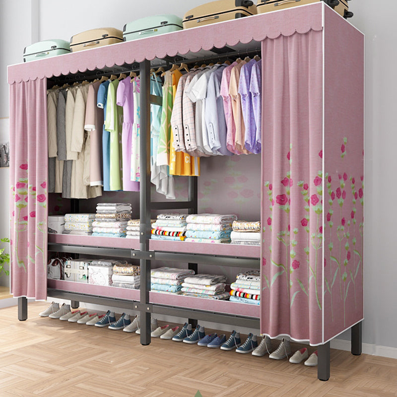 Foldable Freestanding Wardrobe Metal Frame Multifunctional Wardrobe