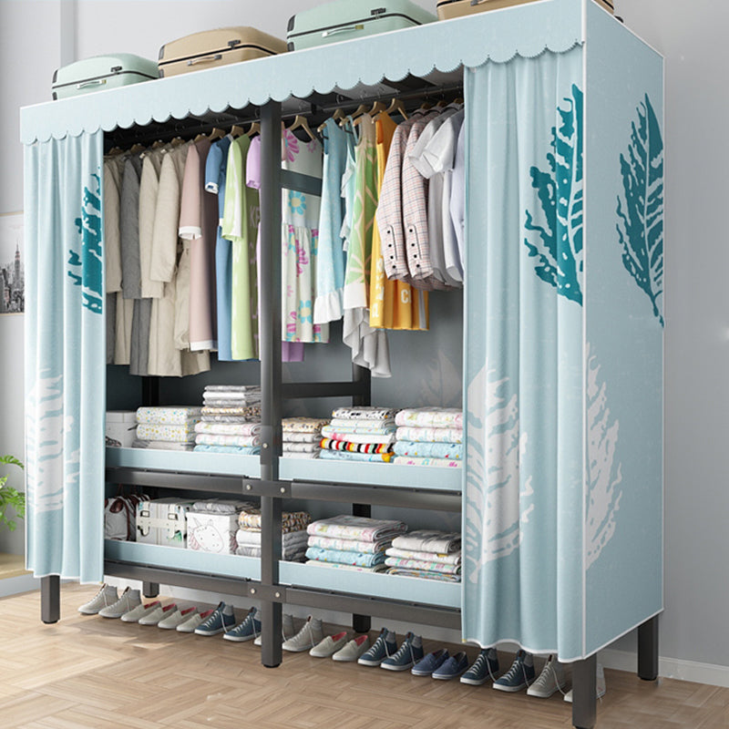 Foldable Freestanding Wardrobe Metal Frame Multifunctional Wardrobe
