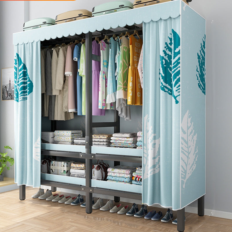 Foldable Freestanding Wardrobe Metal Frame Multifunctional Wardrobe