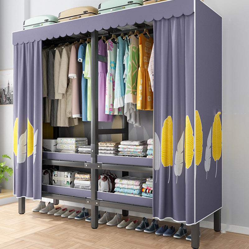 Foldable Freestanding Wardrobe Metal Frame Multifunctional Wardrobe