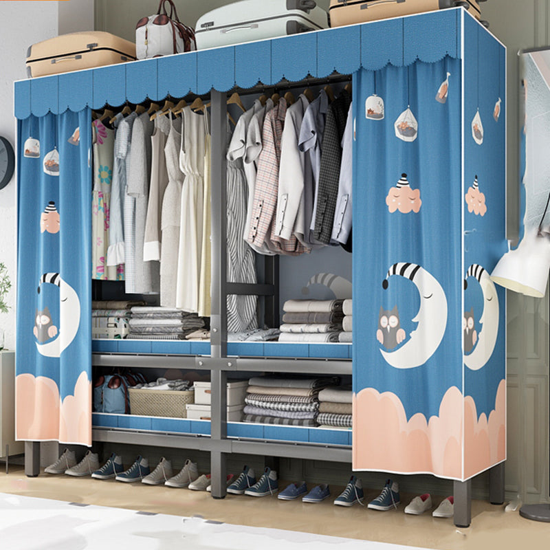Foldable Freestanding Wardrobe Metal Frame Multifunctional Wardrobe